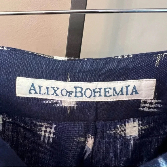 Alix of Bohemia Charlie Flare Pants Navy Midnight Ikat XS NWT Boho Rodeo Western - Picture 3 of 8